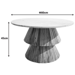 Τραπέζι Σαλονιού Havai Pakoworld Μασίφ Ξύλο Mango σε Φυσική Απόχρωση κ Λευκή Επιφάνεια Μαρμάρου Φ80x45εκ