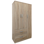 Ντουλάπα Τρίφυλλη με 2 Συρτάρια Lego Pakoworld σε Sonoma Απόχρωση 90x42x180εκ