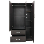 Ντουλάπα Τρίφυλλη με 2 Συρτάρια Lego Pakoworld σε Wenge Απόχρωση 90x42x180εκ