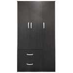 Ντουλάπα Τρίφυλλη με 2 Συρτάρια Lego Pakoworld σε Wenge Απόχρωση 90x42x180εκ