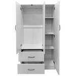 Ντουλάπα Τρίφυλλη με 2 Συρτάρια Lego Pakoworld σε Λευκή Απόχρωση 90x42x180εκ