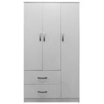 Ντουλάπα Τρίφυλλη με 2 Συρτάρια Lego Pakoworld σε Λευκή Απόχρωση 90x42x180εκ