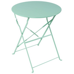 Τραπεζαρία Bistro Pakoworld σετ 3τεμ Μεταλλική Αναδιπλούμενη σε Μέντα Απόχρωση Φ60x71εκ