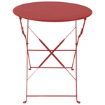 Τραπεζαρία Bistro Pakoworld σετ 3τεμ Μεταλλική Αναδιπλούμενη σε Terracotta Απόχρωση Φ60x71εκ
