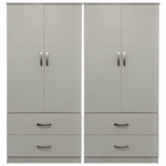 Ντουλάπα Τετράφυλλη με Συρτάρια Lego Pakoworld Λευκή 160x42x180εκ