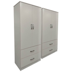 Ντουλάπα Τετράφυλλη με Συρτάρια Lego Pakoworld Λευκή 160x42x180εκ