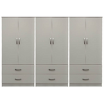 Ντουλάπα Εξάφυλλη με Συρτάρια Lego Pakoworld Λευκή 240x42x180εκ