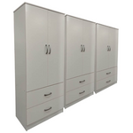 Ντουλάπα Εξάφυλλη με Συρτάρια Lego Pakoworld Λευκή 240x42x180εκ