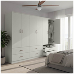 Ντουλάπα Εξάφυλλη με Συρτάρια Lego Pakoworld Λευκή 240x42x180εκ