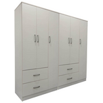 Ντουλάπα Εξάφυλλη Lego Pakoworld Λευκή 180x42x180εκ