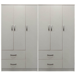 Ντουλάπα Εξάφυλλη Lego Pakoworld Λευκή 180x42x180εκ