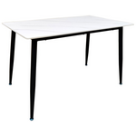 Τραπέζι Pembe Pakoworld Sintered Stone Λευκή όψη Μαρμάρου με Μαύρα Μεταλλικά Πόδια 120x70x75εκ