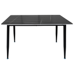 Τραπέζι Pembe Pakoworld Sintered Stone Μαύρη όψη Μαρμάρου με Μαύρα Μεταλλικά Πόδια 120x70x75εκ