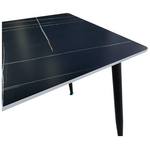 Τραπέζι Pembe Pakoworld Sintered Stone Μαύρη όψη Μαρμάρου με Μαύρα Μεταλλικά Πόδια 120x70x75εκ