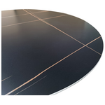 Τραπέζι Orbital Pakoworld Sintered Stone Μαύρη όψη Μαρμάρου με Μαύρα Μεταλλικά Πόδια Φ120x76εκ