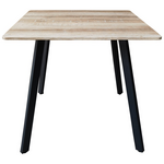 Τραπέζι Squaro Pakoworld Sonoma mdf με Μαύρα Μεταλλικά Πόδια 80x80x75εκ