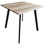 Τραπέζι Squaro Pakoworld Sonoma mdf με Μαύρα Μεταλλικά Πόδια 80x80x75εκ