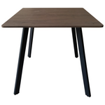 Τραπέζι Squaro Pakoworld Καρυδί mdf με Μαύρα Μεταλλικά Πόδια 80x80x75εκ