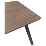 Τραπέζι Squaro Pakoworld Καρυδί mdf με Μαύρα Μεταλλικά Πόδια 80x80x75εκ