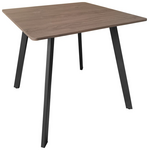 Τραπέζι Squaro Pakoworld Καρυδί mdf με Μαύρα Μεταλλικά Πόδια 80x80x75εκ