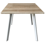 Τραπέζι Squaro Pakoworld Sonoma mdf με Λευκά Μεταλλικά Πόδια 80x80x75εκ
