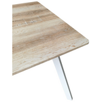 Τραπέζι Squaro Pakoworld Sonoma mdf με Λευκά Μεταλλικά Πόδια 80x80x75εκ