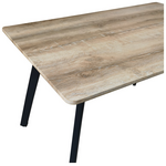 Τραπέζι Squaro Pakoworld Sonoma mdf με Μαύρα Μεταλλικά Πόδια 120x70x75εκ