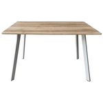 Τραπέζι Squaro Pakoworld Sonoma mdf με Λευκά Μεταλλικά Πόδια 120x70x75εκ