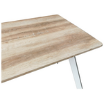 Τραπέζι Squaro Pakoworld Sonoma mdf με Λευκά Μεταλλικά Πόδια 120x70x75εκ