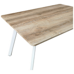 Τραπέζι Squaro Pakoworld Sonoma mdf με Λευκά Μεταλλικά Πόδια 120x70x75εκ