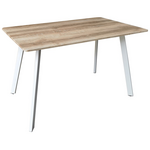 Τραπέζι Squaro Pakoworld Sonoma mdf με Λευκά Μεταλλικά Πόδια 120x70x75εκ