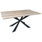 Τραπέζι Aragne Pakoworld Sonoma mdf με Μαύρα Μεταλλικά Πόδια 160x90x75εκ