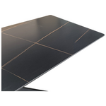 Τραπέζι Mattias Pakoworld Sintered Stone Μαύρη όψη Μαρμάρου με Μαύρα Μεταλλικά Πόδια 180x90x75εκ