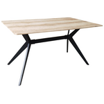 Τραπέζι Ezali Pakoworld Sonoma mdf με Μαύρα Μεταλλικά Πόδια 140x80x75εκ