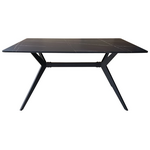 Τραπέζι Ezali Pakoworld mdf Μαύρη όψη Μαρμάρου με Μαύρα Μεταλλικά Πόδια 140x80x75εκ