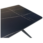 Τραπέζι Ezali Pakoworld mdf Μαύρη όψη Μαρμάρου με Μαύρα Μεταλλικά Πόδια 140x80x75εκ