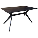 Τραπέζι Ezali Pakoworld mdf Μαύρη όψη Μαρμάρου με Μαύρα Μεταλλικά Πόδια 140x80x75εκ