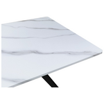 Τραπέζι Ezali Pakoworld mdf Λευκή όψη Μαρμάρου με Μαύρα Μεταλλικά Πόδια 140x80x75εκ