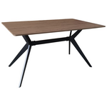 Τραπέζι Ezali Pakoworld mdf Καρυδί με Μαύρα Μεταλλικά Πόδια 140x80x75εκ