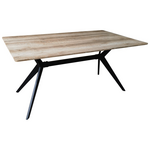 Τραπέζι Ezali Pakoworld Sonoma mdf με Μαύρα Μεταλλικά Πόδια 160x90x75εκ