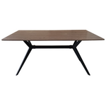 Τραπέζι Ezali Pakoworld Καρυδί mdf με Μαύρα Μεταλλικά Πόδια 160x90x75εκ