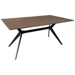 Τραπέζι Ezali Pakoworld Καρυδί mdf με Μαύρα Μεταλλικά Πόδια 160x90x75εκ