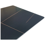 Τραπέζι Mapele Pakoworld Μαύρη όψη Μαρμάρου με Μαύρα Μεταλλικά Πόδια 180x90x75εκ