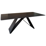 Τραπέζι Mapele Pakoworld Μαύρη όψη Μαρμάρου με Μαύρα Μεταλλικά Πόδια 180x90x75εκ