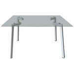 Τραπέζι Titta Pakoworld Γυάλινη Επιφάνεια με Λευκά Μεταλλικά Πόδια 120x70x75εκ