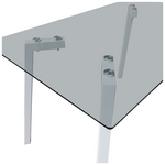 Τραπέζι Titta Pakoworld Γυάλινη Επιφάνεια με Λευκά Μεταλλικά Πόδια 120x70x75εκ