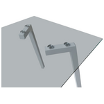 Τραπέζι Titta Pakoworld Γυάλινη Επιφάνεια με Λευκά Μεταλλικά Πόδια 120x70x75εκ