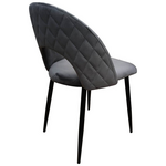 Καρέκλα Lovingo Pakoworld Βελούδο Ανθρακί με Μαύρα Μεταλλικά Πόδια 50x47x85.5εκ