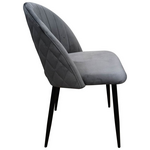 Καρέκλα Lovingo Pakoworld Βελούδο Ανθρακί με Μαύρα Μεταλλικά Πόδια 50x47x85.5εκ