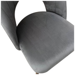 Καρέκλα Lovingo Pakoworld Βελούδο Ανθρακί με Μαύρα Μεταλλικά Πόδια 50x47x85.5εκ